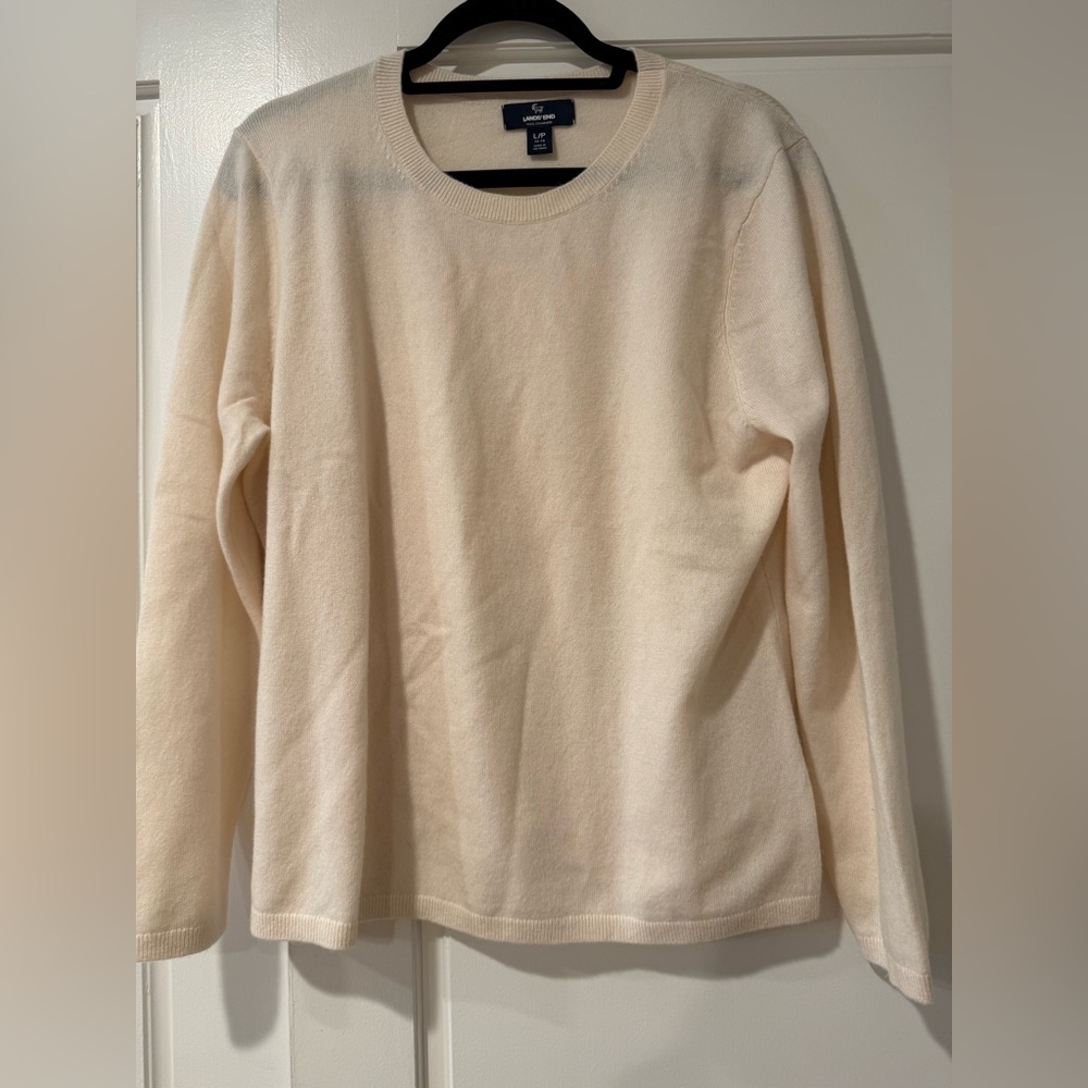 Lands' End Soft Cream Cashmere Sweater